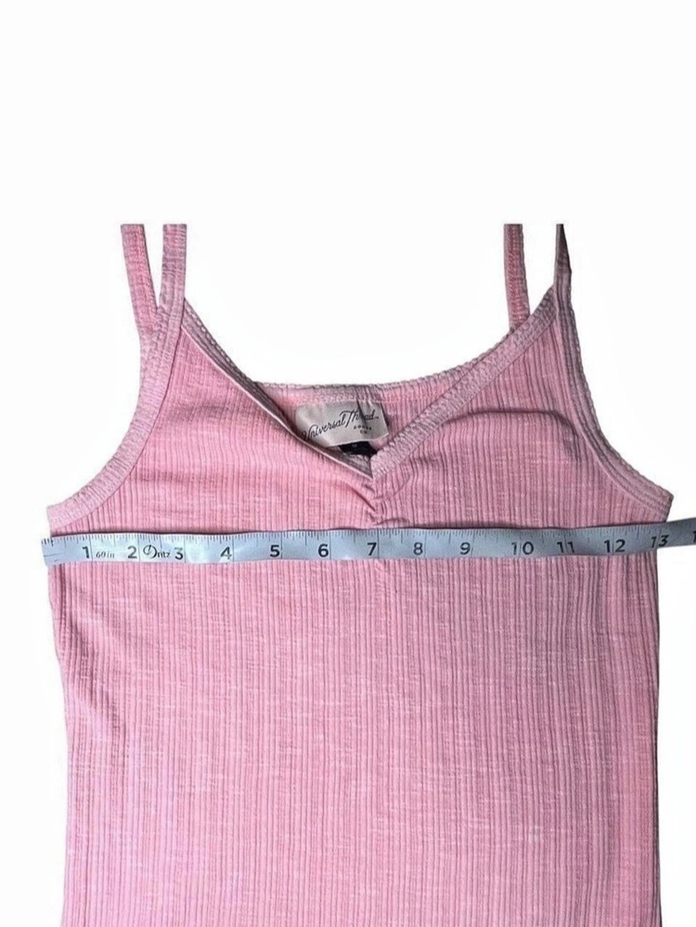 Universal Thread Pink Ribbed V-Neck Tank Top Medium - Picture 7 of 8